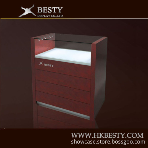 Hot sale jewelry glass storage cabinet with led lights
